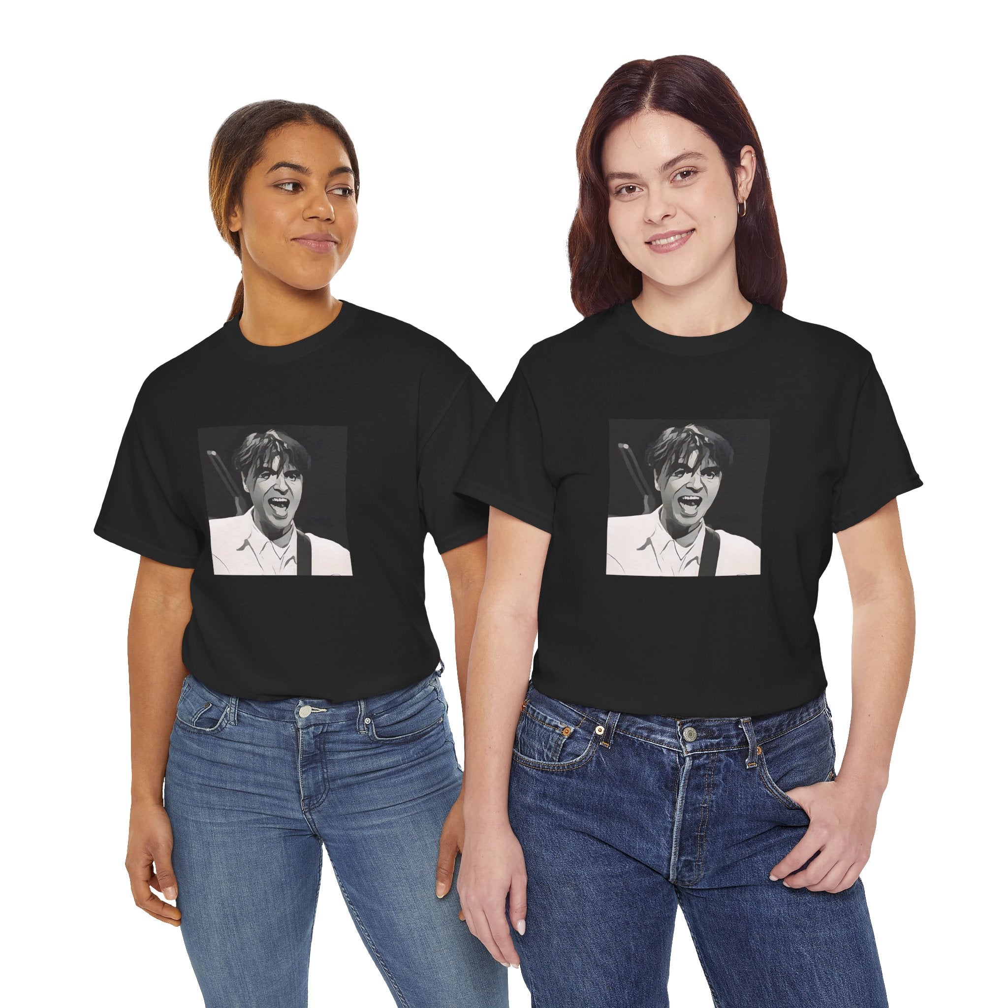 Cartoon New-Wave Icon T-Shirt - Limited Edition Retro Band Icon Tee, Part of 50-Music-Icon Series