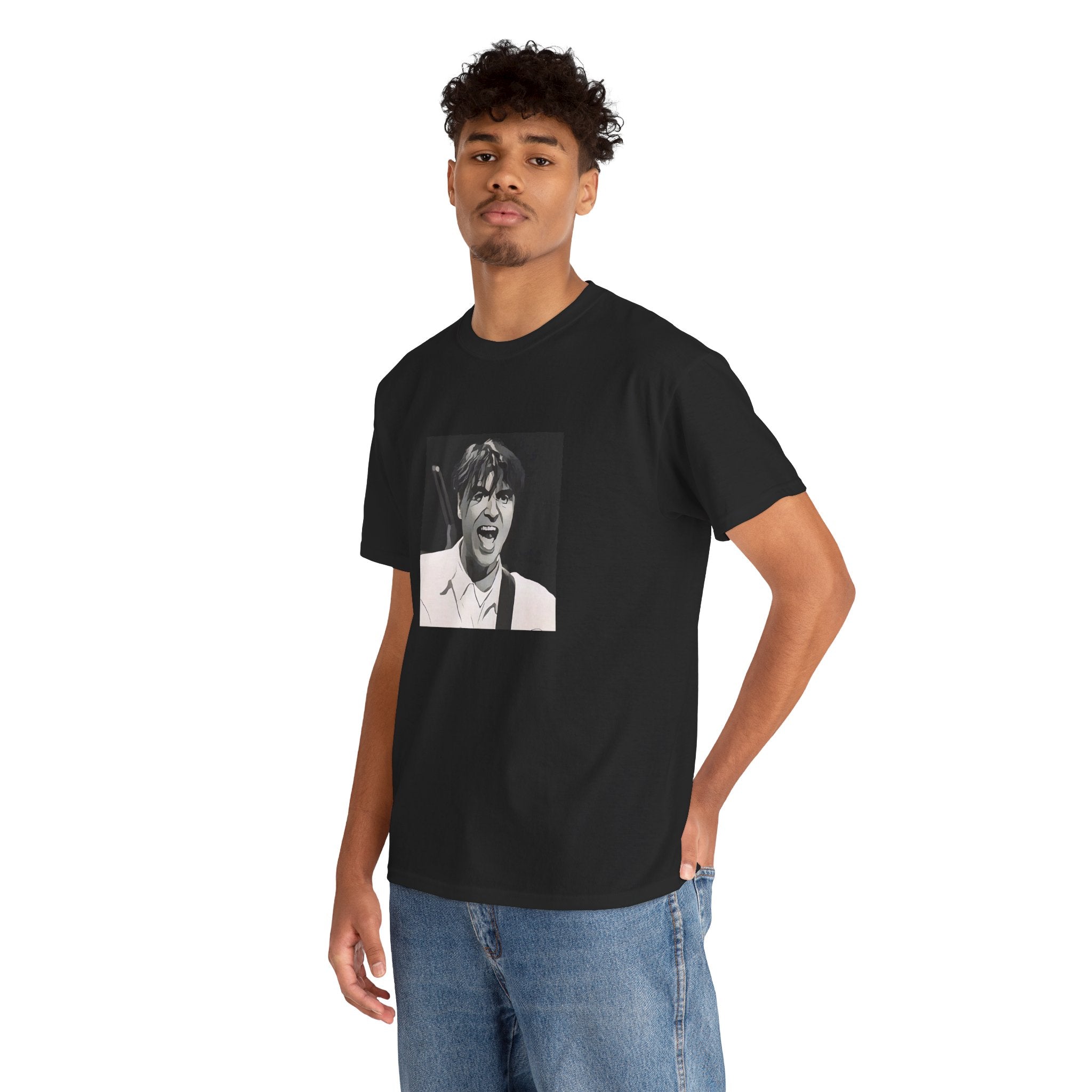 Cartoon New-Wave Icon T-Shirt - Limited Edition Retro Band Icon Tee, Part of 50-Music-Icon Series