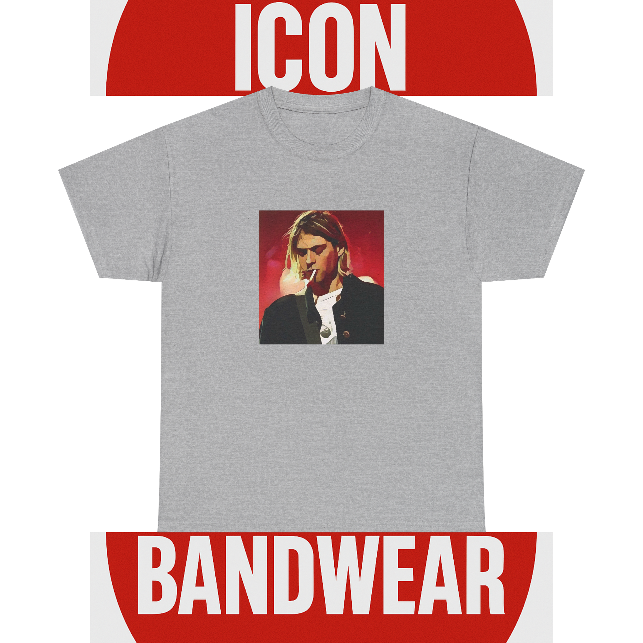 Cartoon Grunge Frontman T-Shirt - Limited Edition Retro Band Icon Tee, Part of 50-Music-Icon Series
