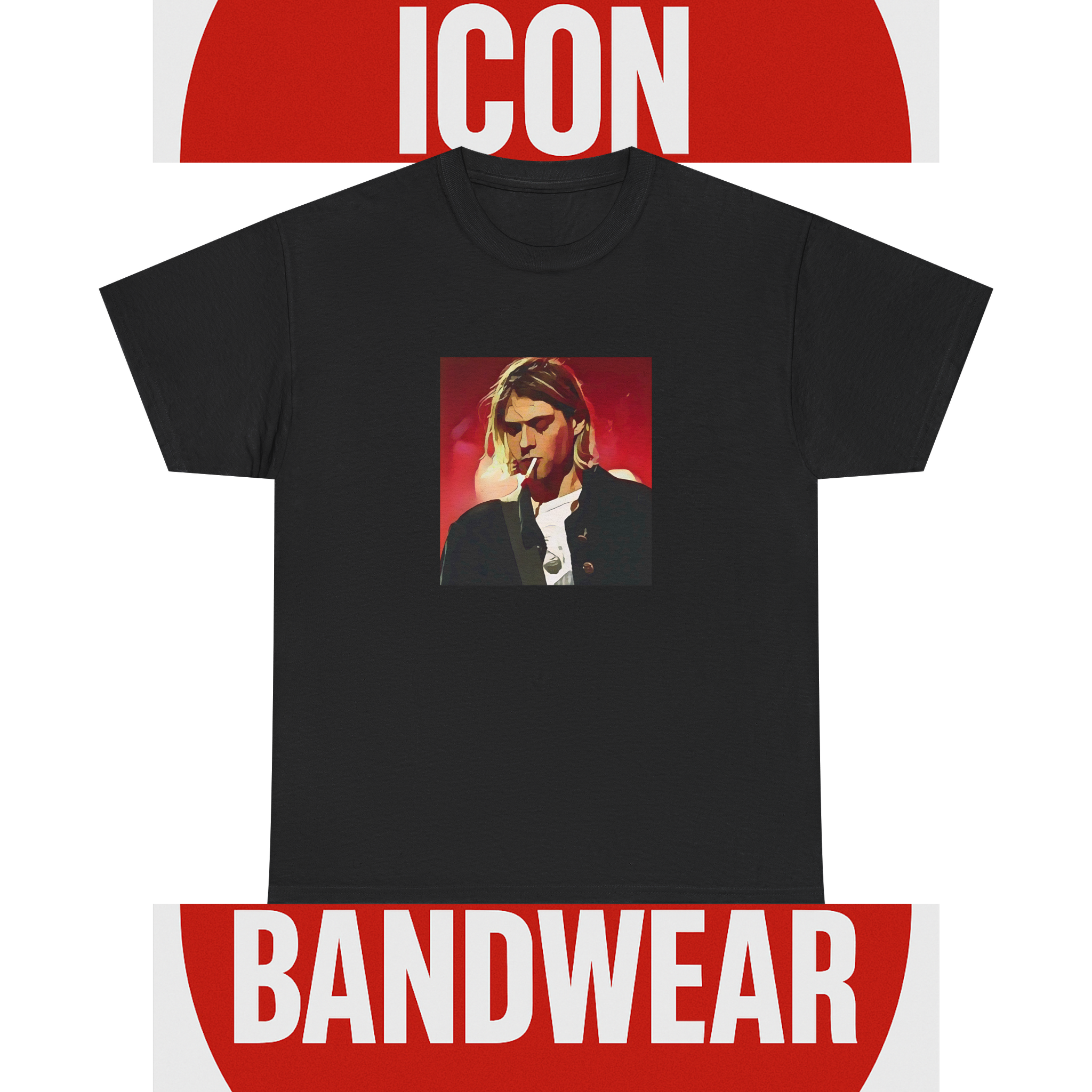 Cartoon Grunge Frontman T-Shirt - Limited Edition Retro Band Icon Tee, Part of 50-Music-Icon Series