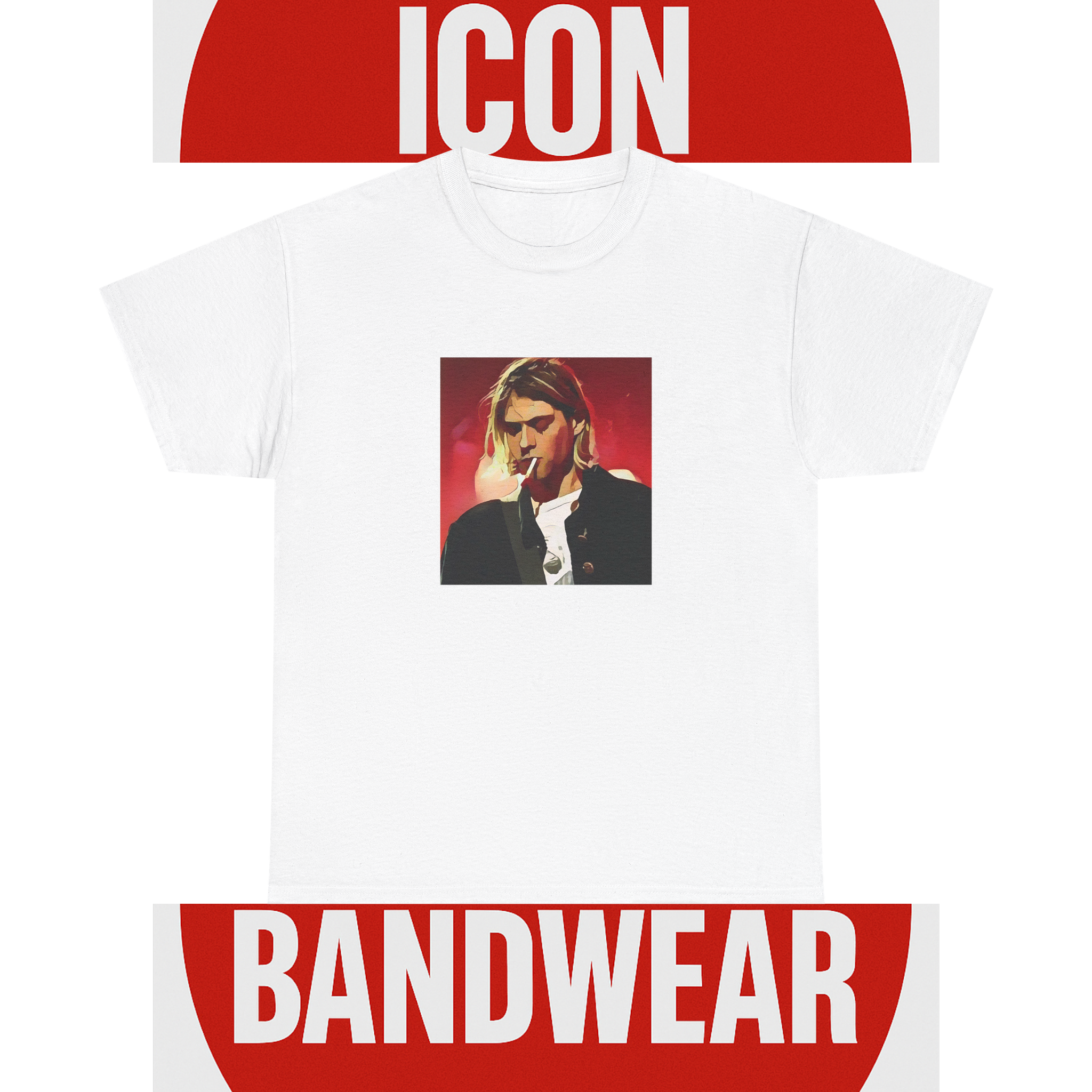 Cartoon Grunge Frontman T-Shirt - Limited Edition Retro Band Icon Tee, Part of 50-Music-Icon Series