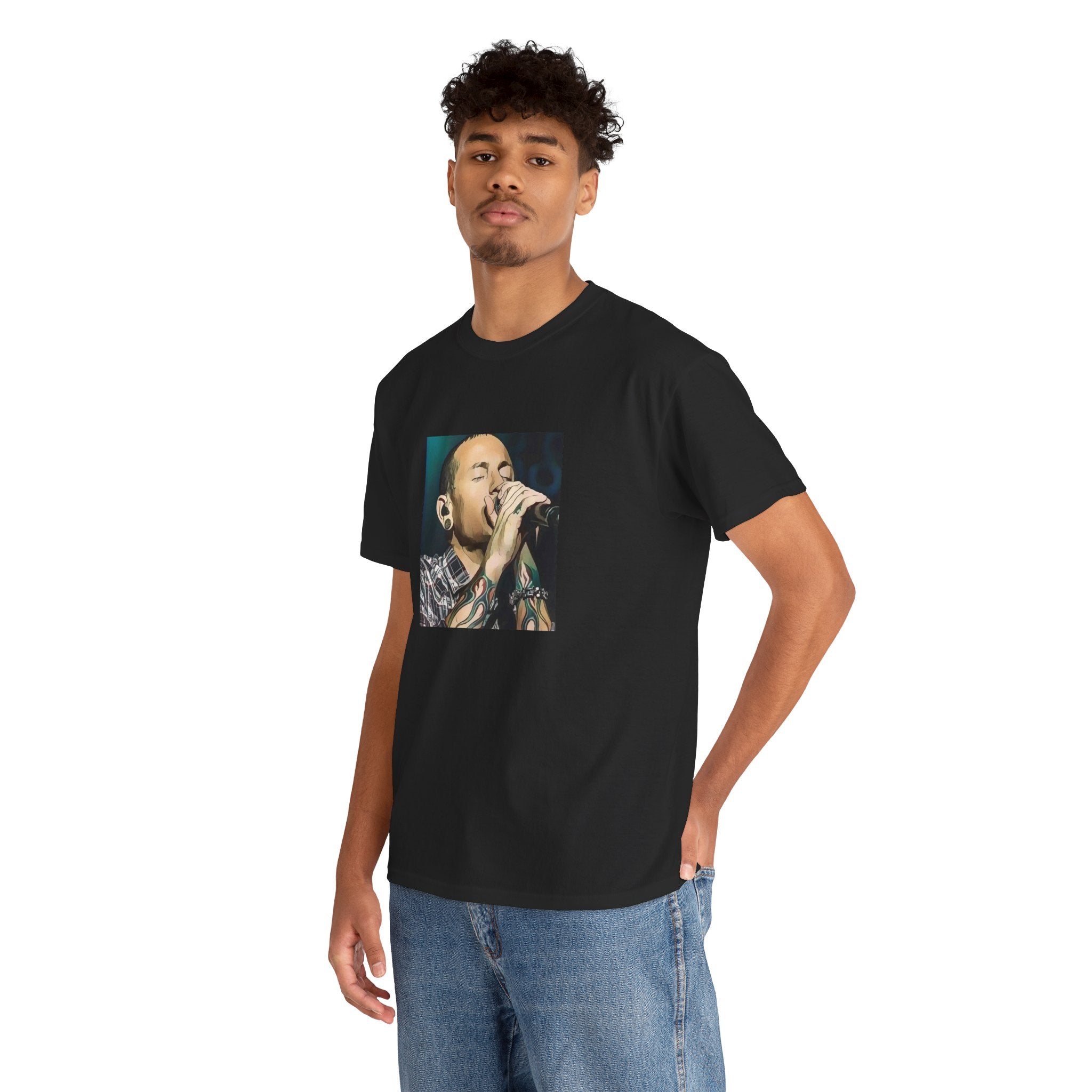 Cartoon Rock Frontman T-Shirt - Limited Edition Retro Band Icon Tee, Part of 50-Music-Icon Series