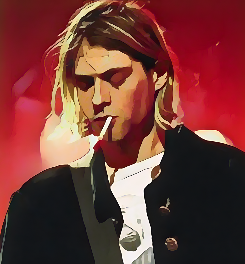 Cartoon Grunge Frontman T-Shirt - Limited Edition Retro Band Icon Tee, Part of 50-Music-Icon Series