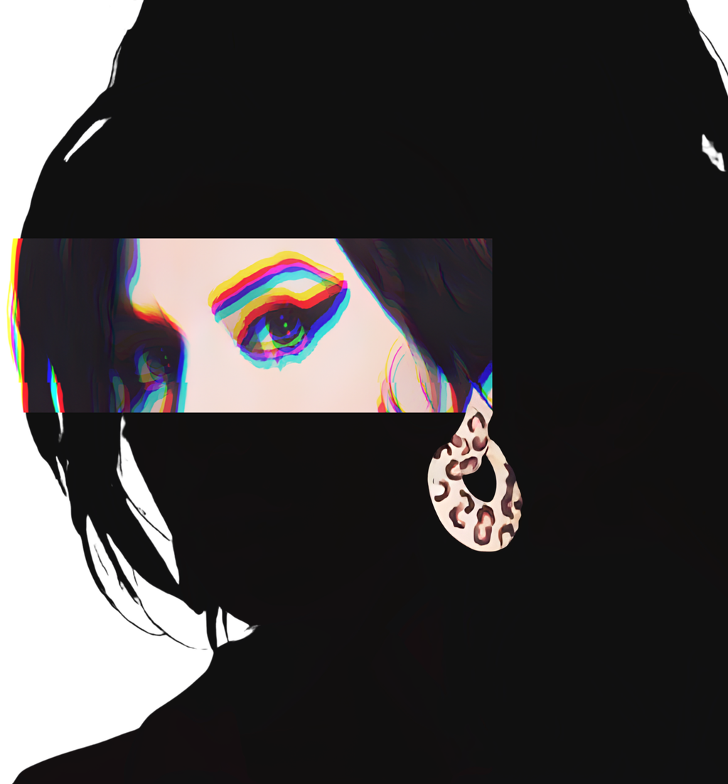 Soul music icon graphic portrait silhouette illustration of a female figure with a beehive hairstyle and earring - IconBandwear graphic t-shirt design - music icons collection